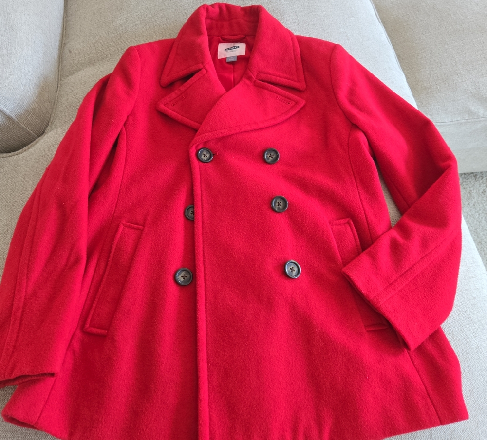 Old Navy Bright Red Kids Peacoat